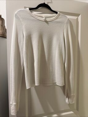 Women's Long-Sleeve Waffle Thermal Top - White